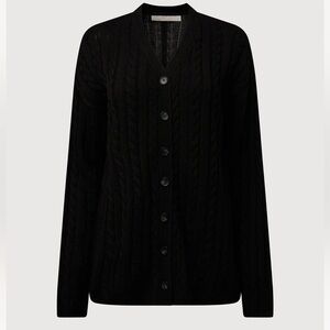 Rachel Parcell Cable Knit Cardigan Black Medium